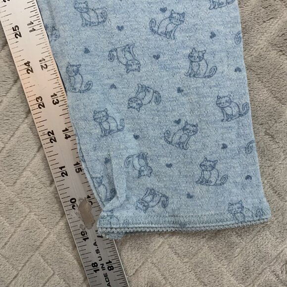 Croft & Barrow Womens Medium Pajama Light Blue Kitty Cat Long Sleeve - Picture 5 of 8